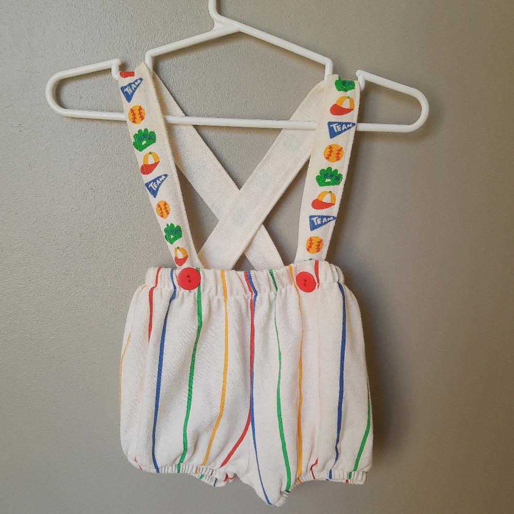 🍒 3 for 10 HP cute Baseball Suspender Bottoms